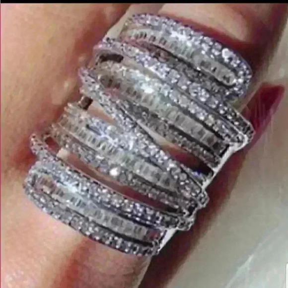 New 6.4 CT 925 Sterling Silver Diamond Ring - Picture 15 of 16